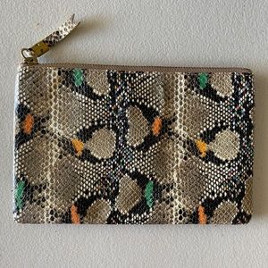 Madewell Snakeskin Leather Embossed Pouch Clutch Wallet